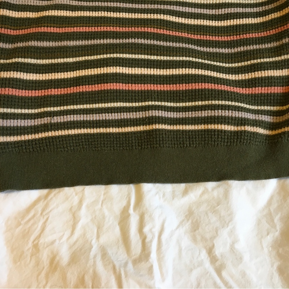 Wallace Lake Waffle sweater organic cotton REI green pink medium - Picture 5 of 14